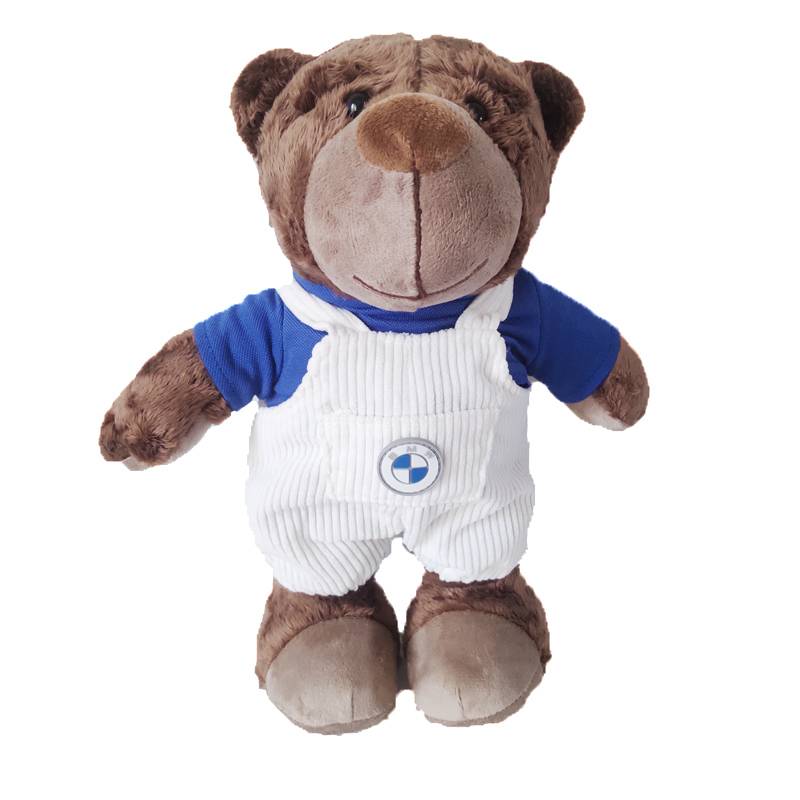 A bear with pants on his back